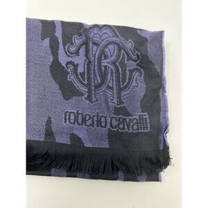 Roberto Cavalli scarf Purple Black Camouflage